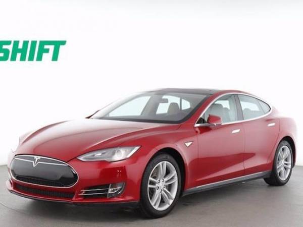 2014 Tesla Model S 85 kWh Battery hatchback Red
